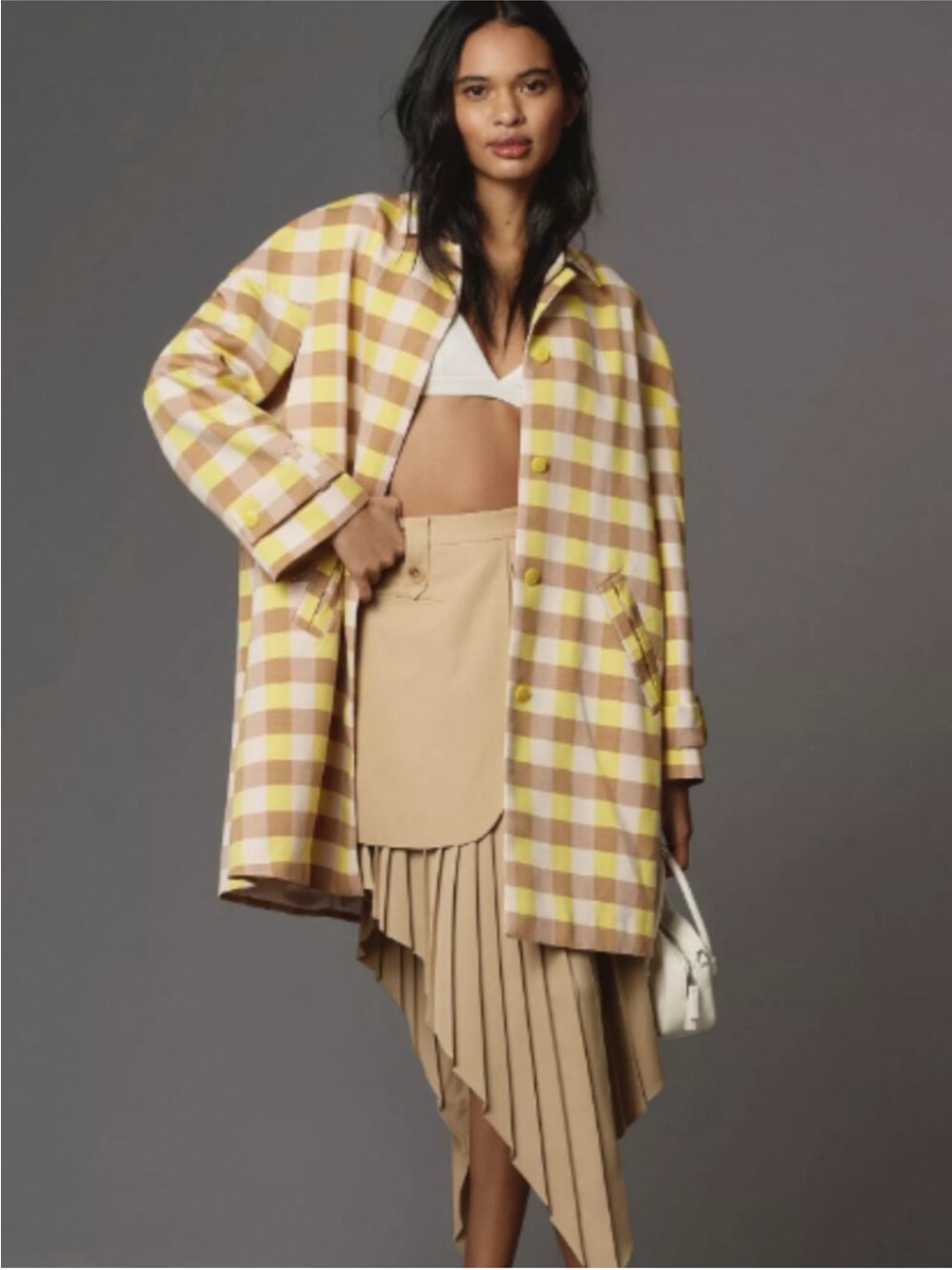 New Maeve By Anthropologie Coat In Yellow & Cream